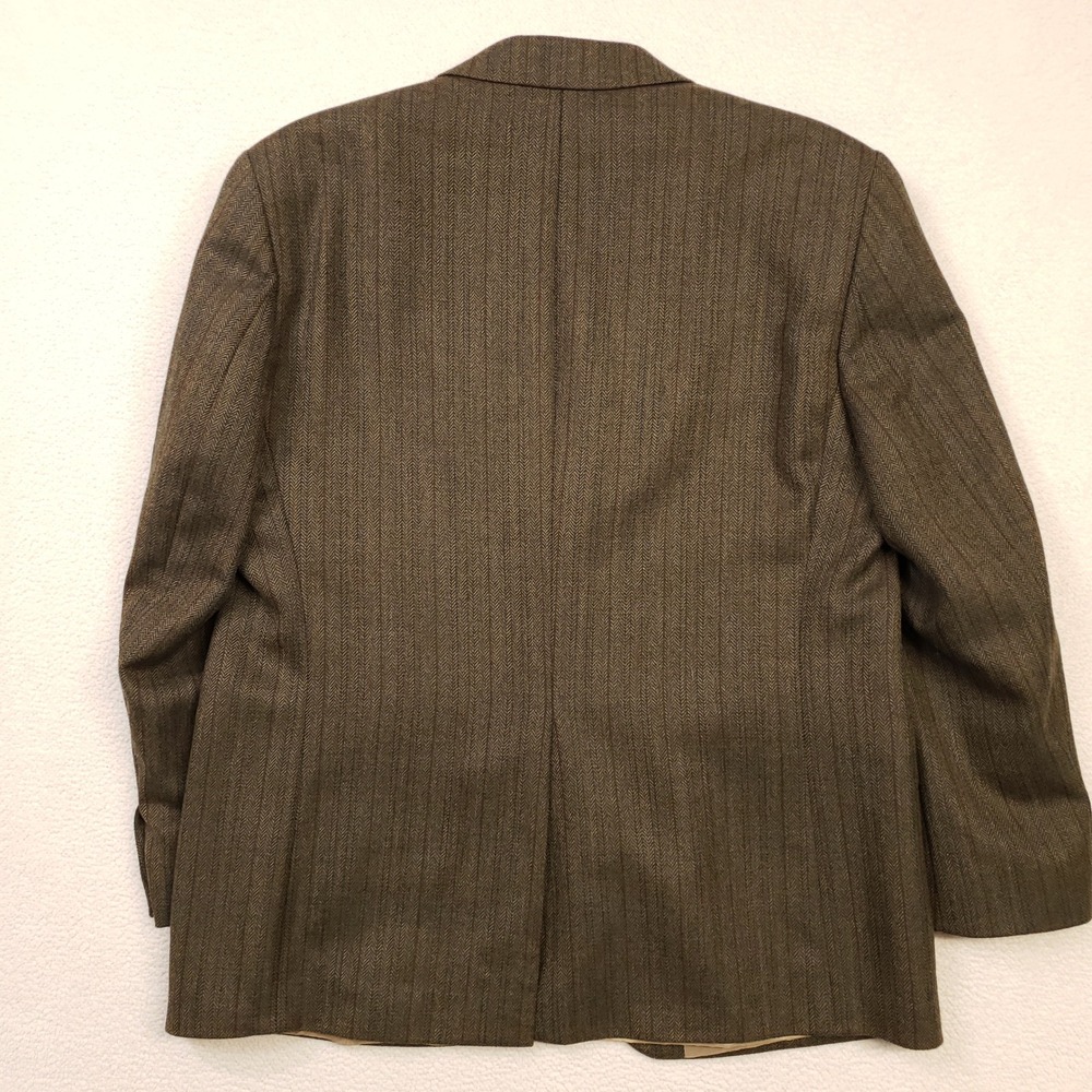 Lauren Ralph Lauren Sport Coat Mens 40S Brown Wool Herringbone Pinstripe Blazer - Picture 6 of 14